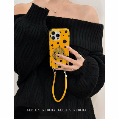 ins艺术草间弥生南瓜轻薄防摔适用于苹果17promax16/15/14手机壳