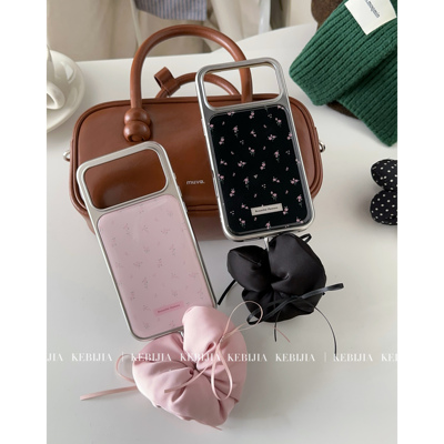 ins韩风甜美碎花滴胶挂圈防摔适用于苹果17promax15/16手机壳