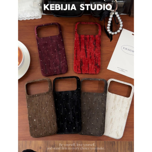 ins丝绒亮钻满天星防摔适用于苹果17promax15 16手机壳