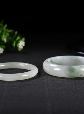 新疆金丝玉天山翠昆仑翠玉手镯货戈壁玉手镯石英岩玉翡翠色手镯