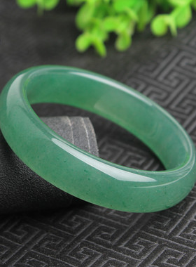 货东陵玉手镯深绿色女款玉镯玉石玉器镯子送妈妈单品