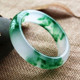 网商货源 石英岩质玉飘绿花玉石镯子 新坑冰种翡翠色手镯 女款