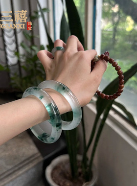 仿独龙玉冰种飘花玉石手镯石英岩玉翡翠玉镯子小红书