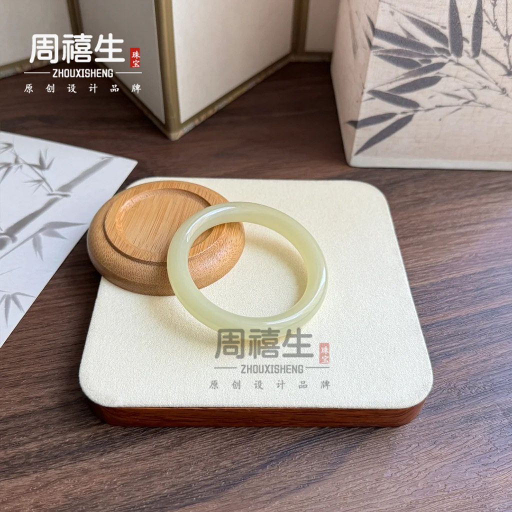 阿富汗玉青白色手镯碳酸盐质玉玉镯古风玉手镯