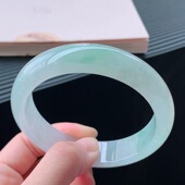 天然缅甸冰种翡翠玉手镯女单色冰透冰糯种玉翡翠手饰女冰种玉镯子