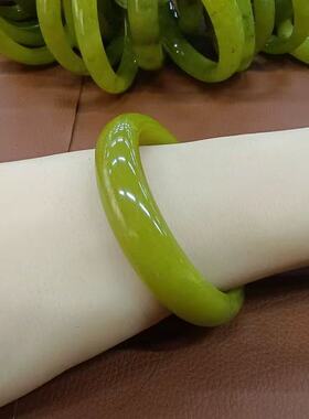 天然辽宁黄岫玉手镯牛油果绿玉镯子黄金玉玉石玉器货源