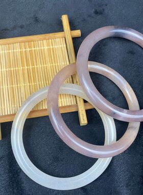 新疆金丝玉手镯紫罗兰色51mm方条女士玉石镯子送礼会销叠戴