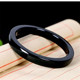 和田玉墨玉手镯女款 青墨玉方镯玉石镯子黑墨玉圆条手镯