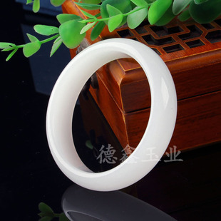 白金丝玉手镯圆条天然新疆白玉手镯卡瓦石白月光玉镯细圆条美人镯