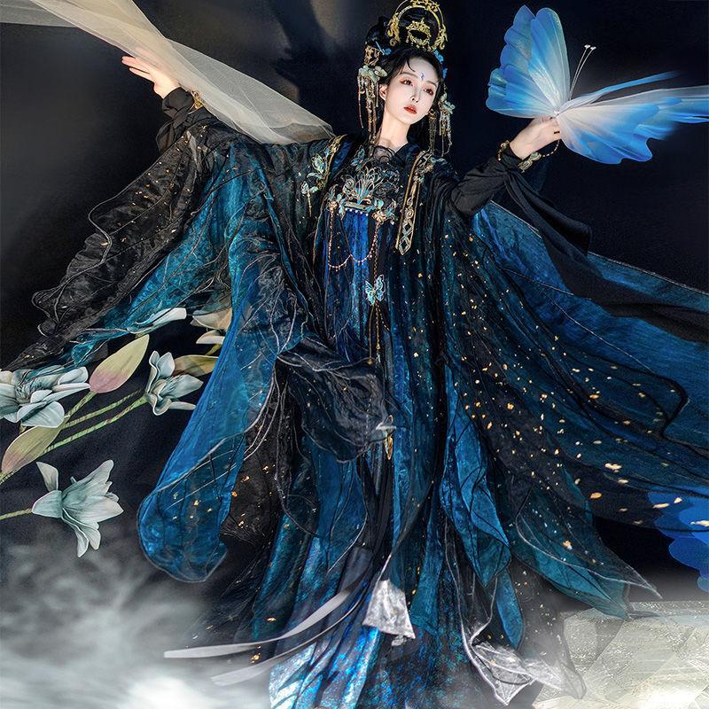 原创唐制汉服女刺绣中国风齐胸襦裙仙气飘逸风【灵蝶玉骨】走秀款