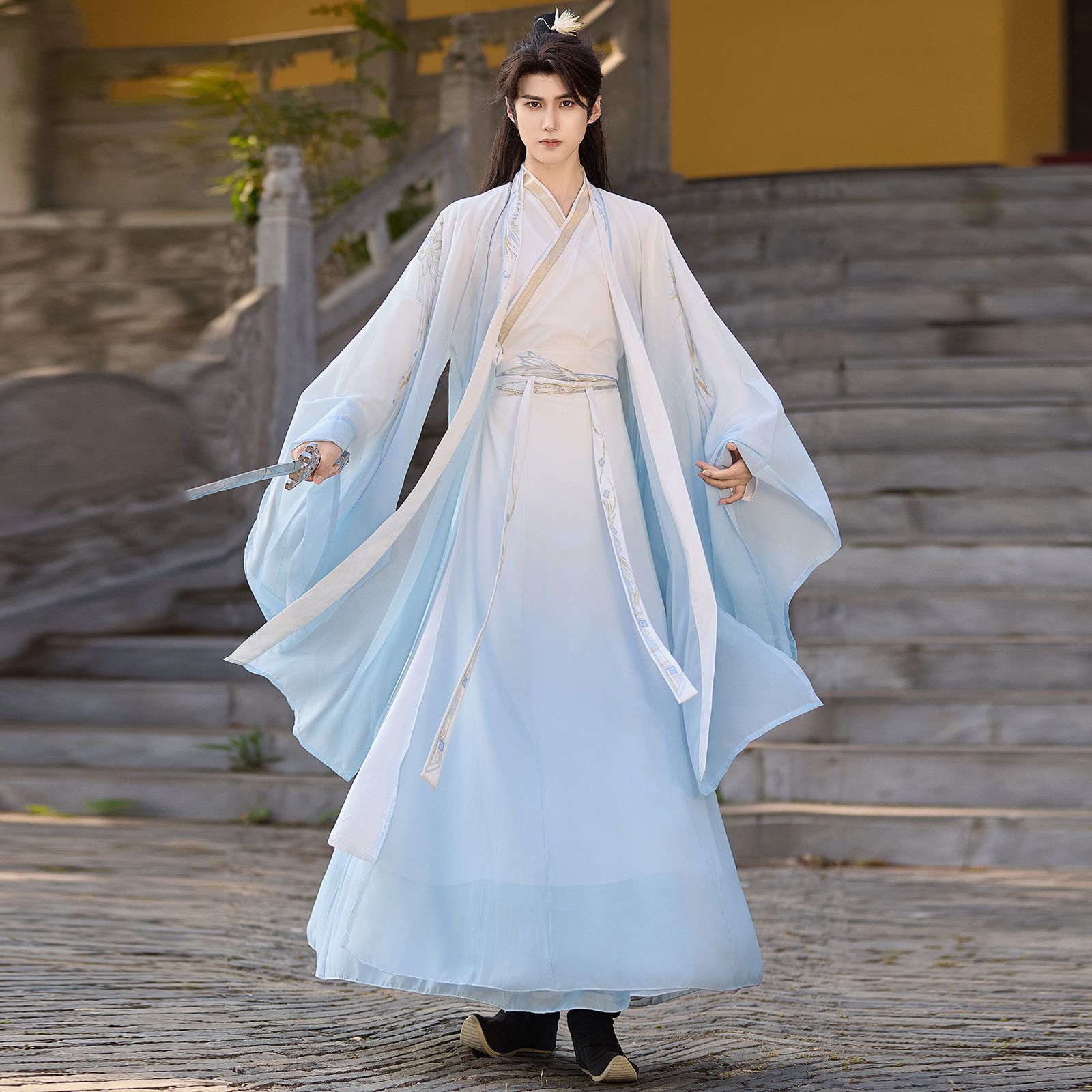 宋制原创汉服2025新款男女同款清冷仙侠风古装齐腰大袖襦春夏套装