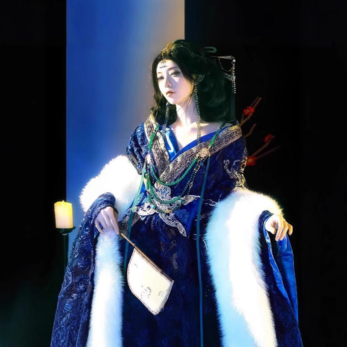 2025原创设计美人图系列战国袍秋冬新款汉服女舞蹈演出服直据大袖