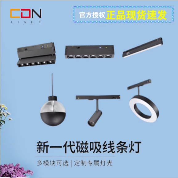 西顿磁吸轨道灯CXL25预埋格栅泛光模块可调节明装窄边线形灯