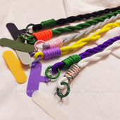 手机挂链麻花辫子挂绳斜挎可背肩带长款 户外壳包包女 调节挂脖时尚