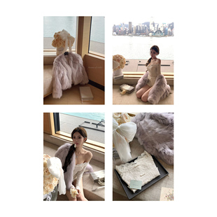 100%狐狸毛奢贵矜冷感皮草 特调violet紫 Momoshero 雾雪罗兰