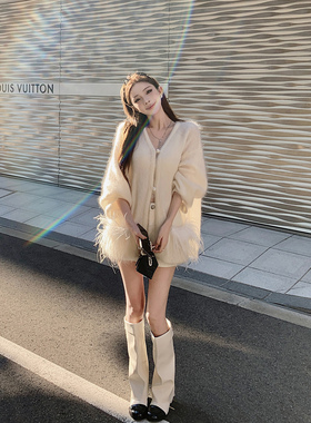 【Creme苏黎白茶】仙品级——Winter edelweiss鸵鸟毛&马海毛外套