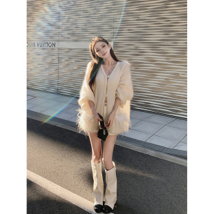 edelweiss鸵鸟毛&马海毛外套 仙品级——Winter Creme苏黎白茶