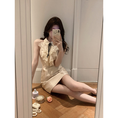 【丽兹千金】露思同款~大户人家矜雅贵女定制定染蕾丝连衣裙