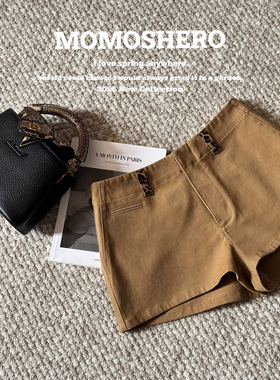 现货【黎明维纳斯】私服最爱“slp时装感”定制豹纹腰袢工装短裤