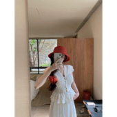 现货 V领上衣 肌理100%棉蕾丝小飞袖 白栀南笙 乖嗲淡颜系～法式