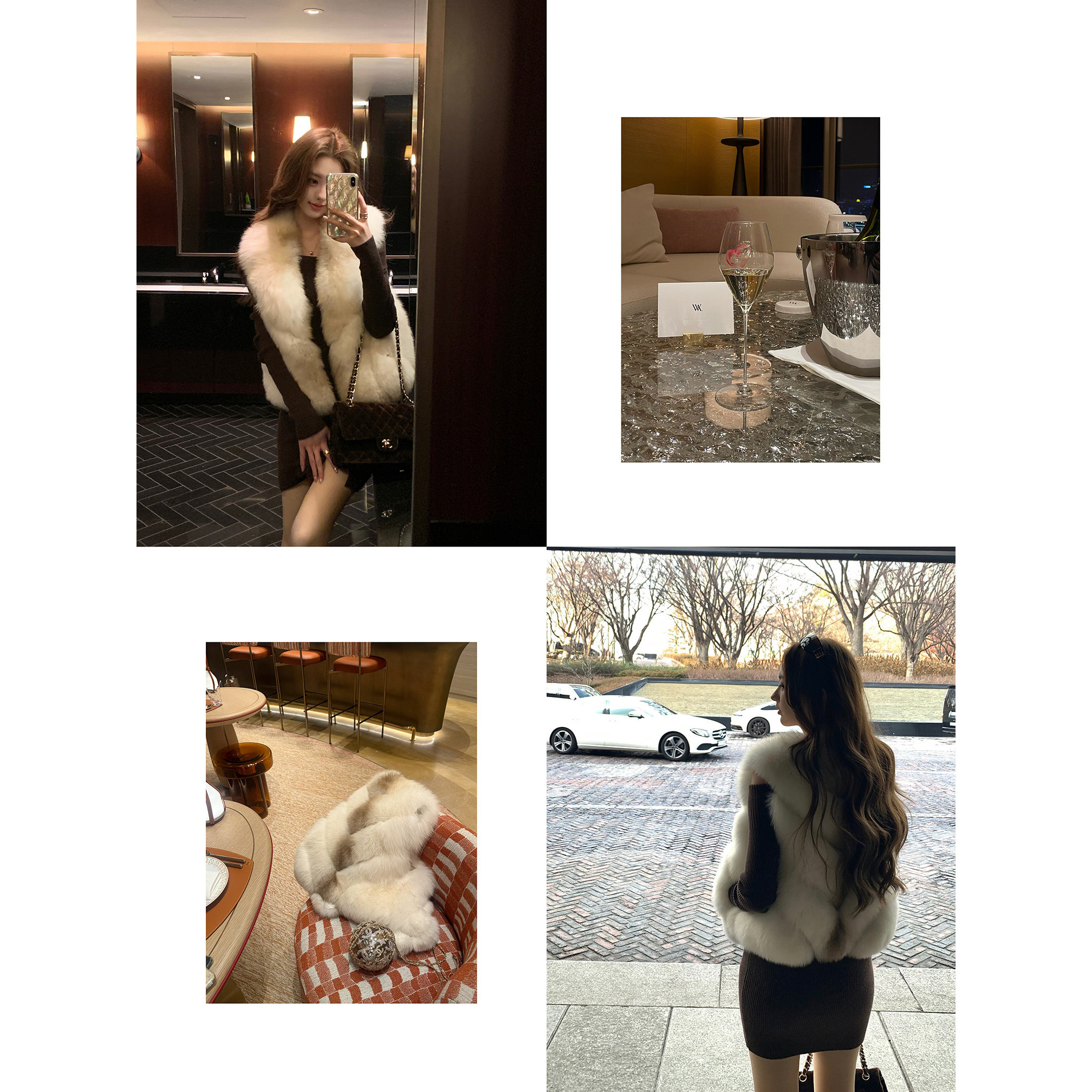 Momoshero【雪绒灵狐】金渐层 saga奢级100%狐狸毛&rdquo;皮草马甲外套