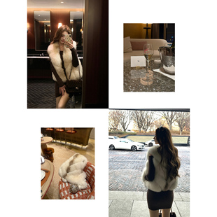 Momoshero【雪绒灵狐】金渐层 saga奢级100%狐狸毛”皮草马甲外套