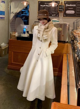 现货【Snowhite公主大衣】邂逅一场冬日初雪~600g绵羊毛3.84m大衣