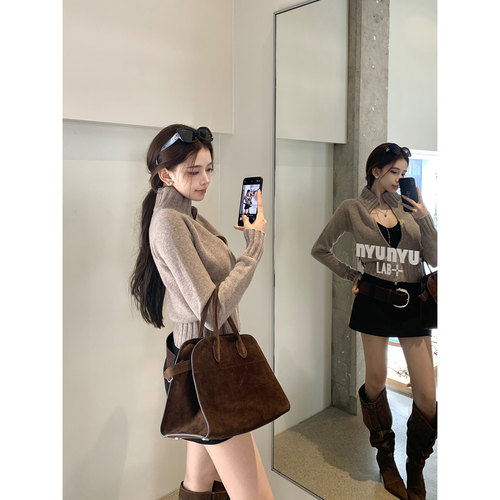 现货Oats帕丁顿老钱智性姐姐的静奢系 “100%羊毛”立领毛织上衣