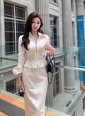 现货【半熟白巧】hcb半熟的性感更致命 高密防透精梳棉衬衫/半裙