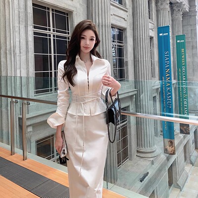 现货【半熟白巧】hcb半熟的性感更致命 高密防透精梳棉衬衫/半裙