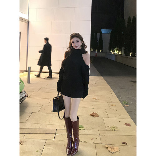 限量【美肩沦陷】“first love节日限定版！”韩系绵羊毛露肩毛衫