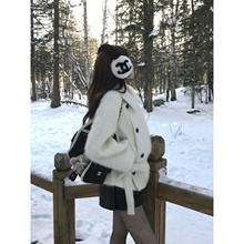 【芬兰雪境】——“白月光系列”天丝羊绒拉毛毛呢/美式皮裙