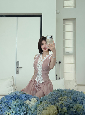 Momoshero【粉欲法蕾case】交织绳 color定染雾粉 打揽裙裤套组