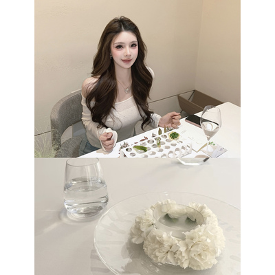 【Aurora尤物】——”羊绒真丝！“久久不出的矫情~满钻微透打底