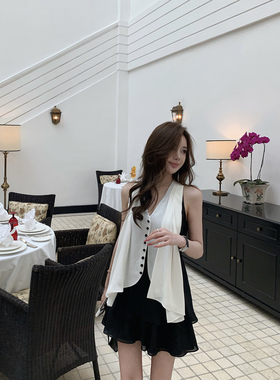 现货【Crush娇贵姐姐】只有我有的vintage不规则荷叶边上衣&裙裤