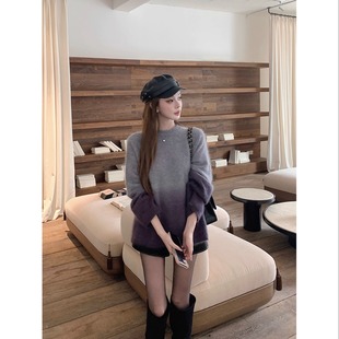 moment 现货 purple 属于我们 100wool拉毛渐变毛衣 星空