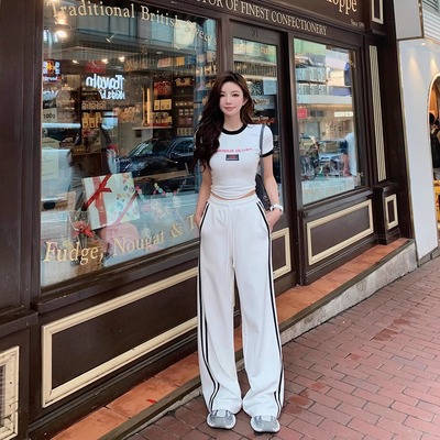 现货【耶鲁夏校生】LA Sport Sugar~收割chill时髦感上衣/阔腿裤