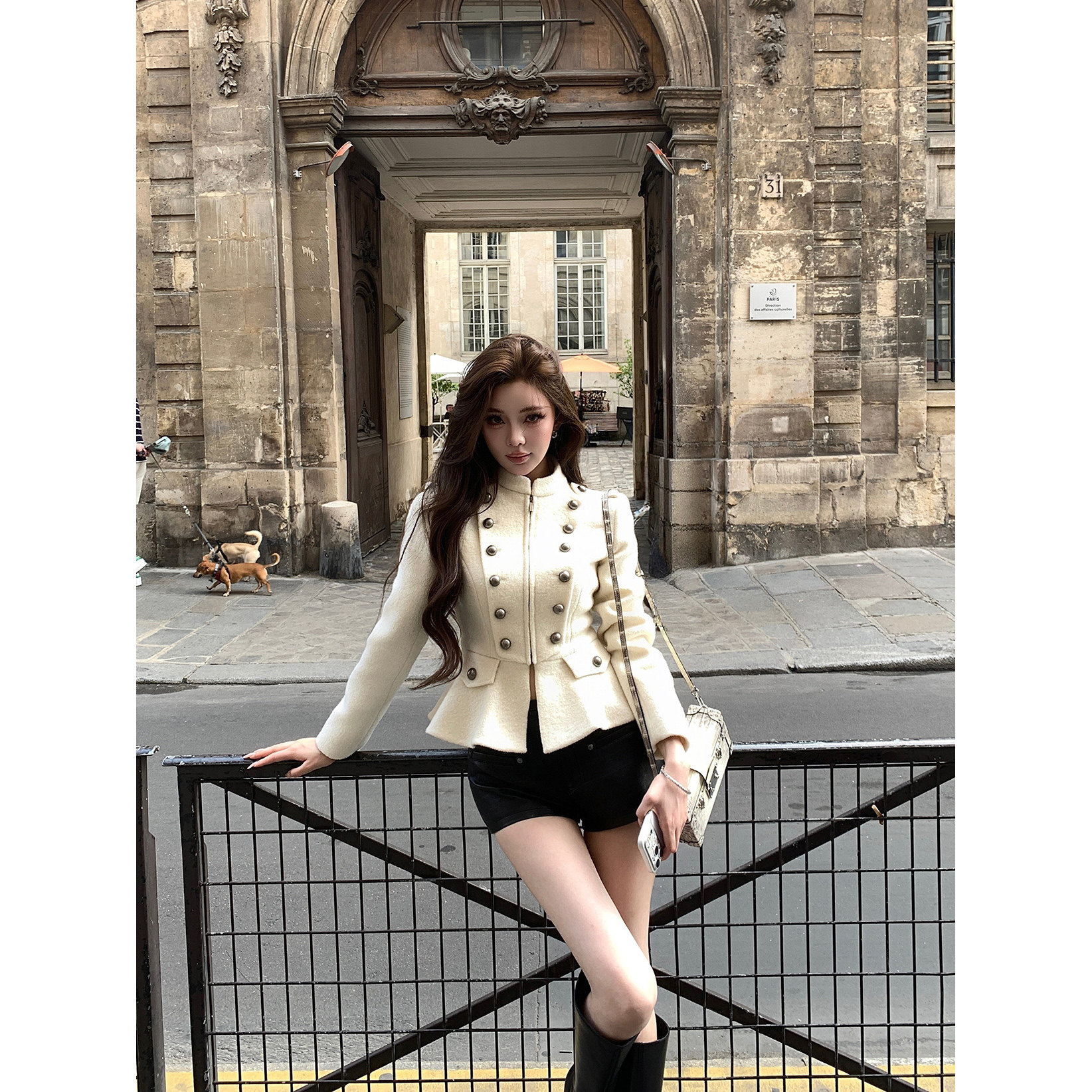 Momoshero【Paris英爵拿破仑】中古贵女~100%羊毛"双排扣"外套