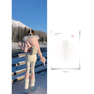 冬天也要凹 ——双色版 羊绒天丝一体裙裤 白女屁帘裤