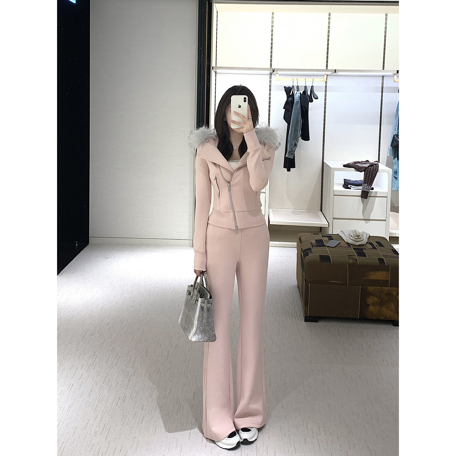 Momoshero【Comfy fit白女服】400g锁温掐腰版貉子毛领外套&长裤,女装/女士精品,时尚套装,淘宝优惠券,粉丝福利购,淘宝优惠卷