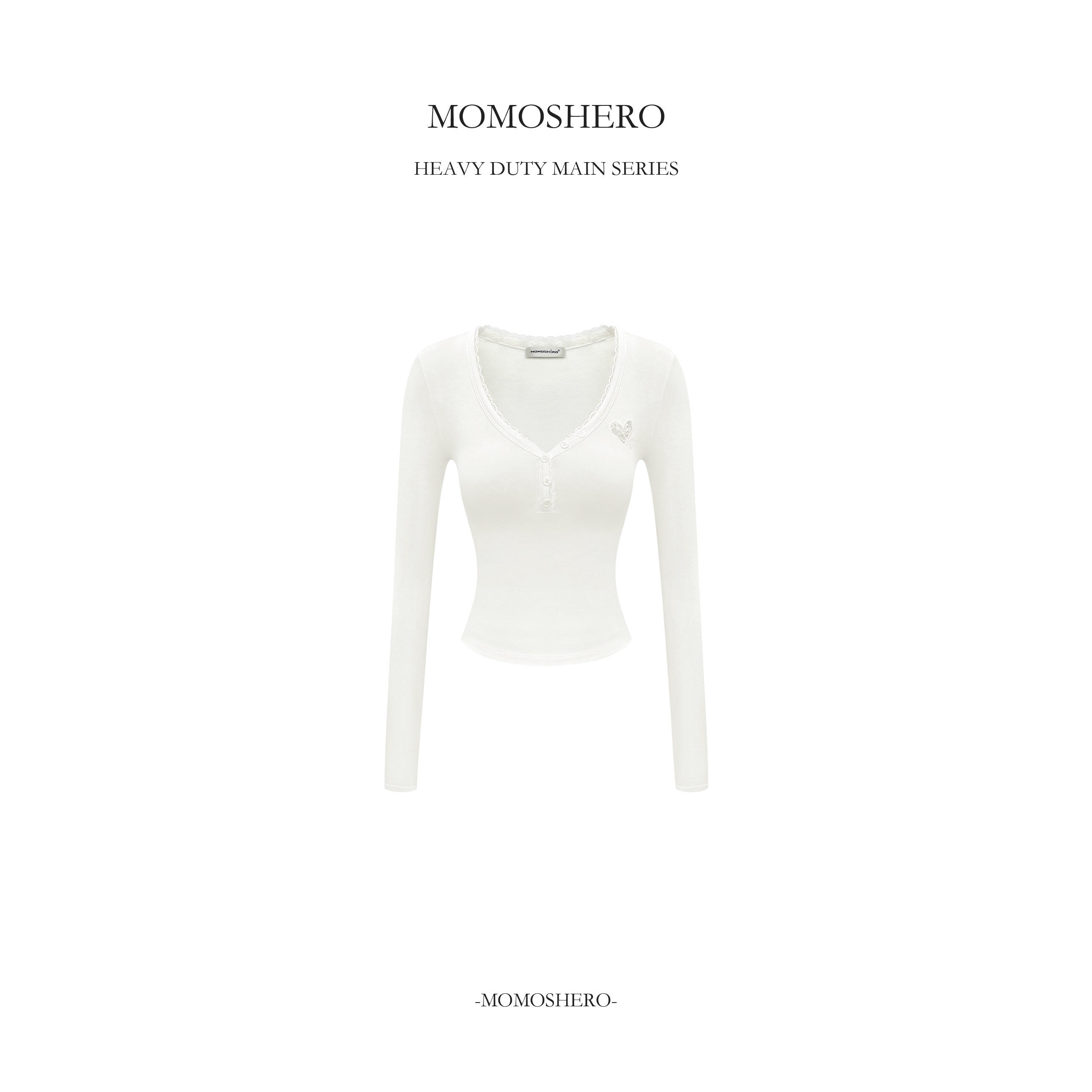Momoshero【美欲love T】日常初恋感~"Lace love"超柔版长袖上衣