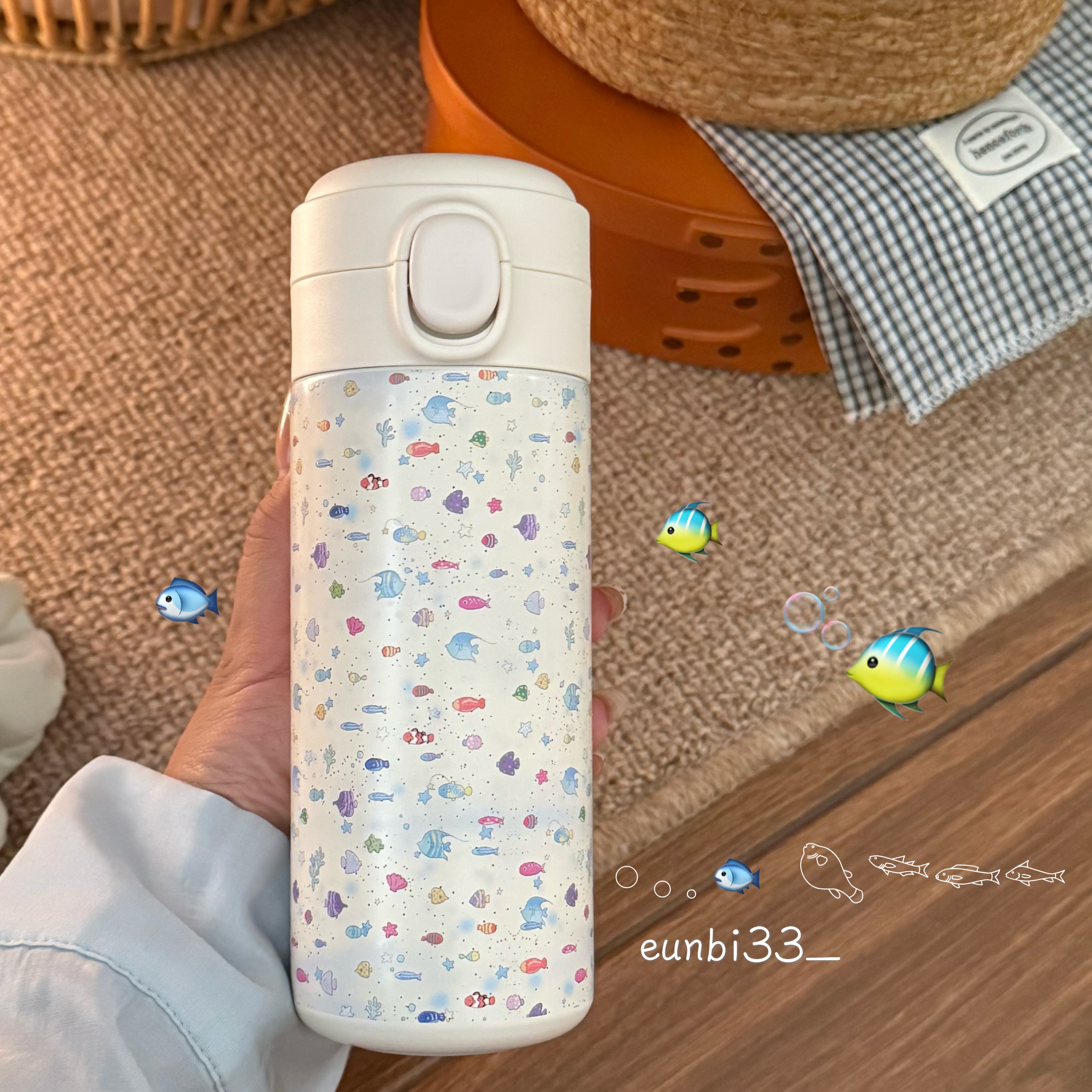 Oo好多小鱼～ 原创海底世界保温杯304不锈钢便携水杯直饮杯