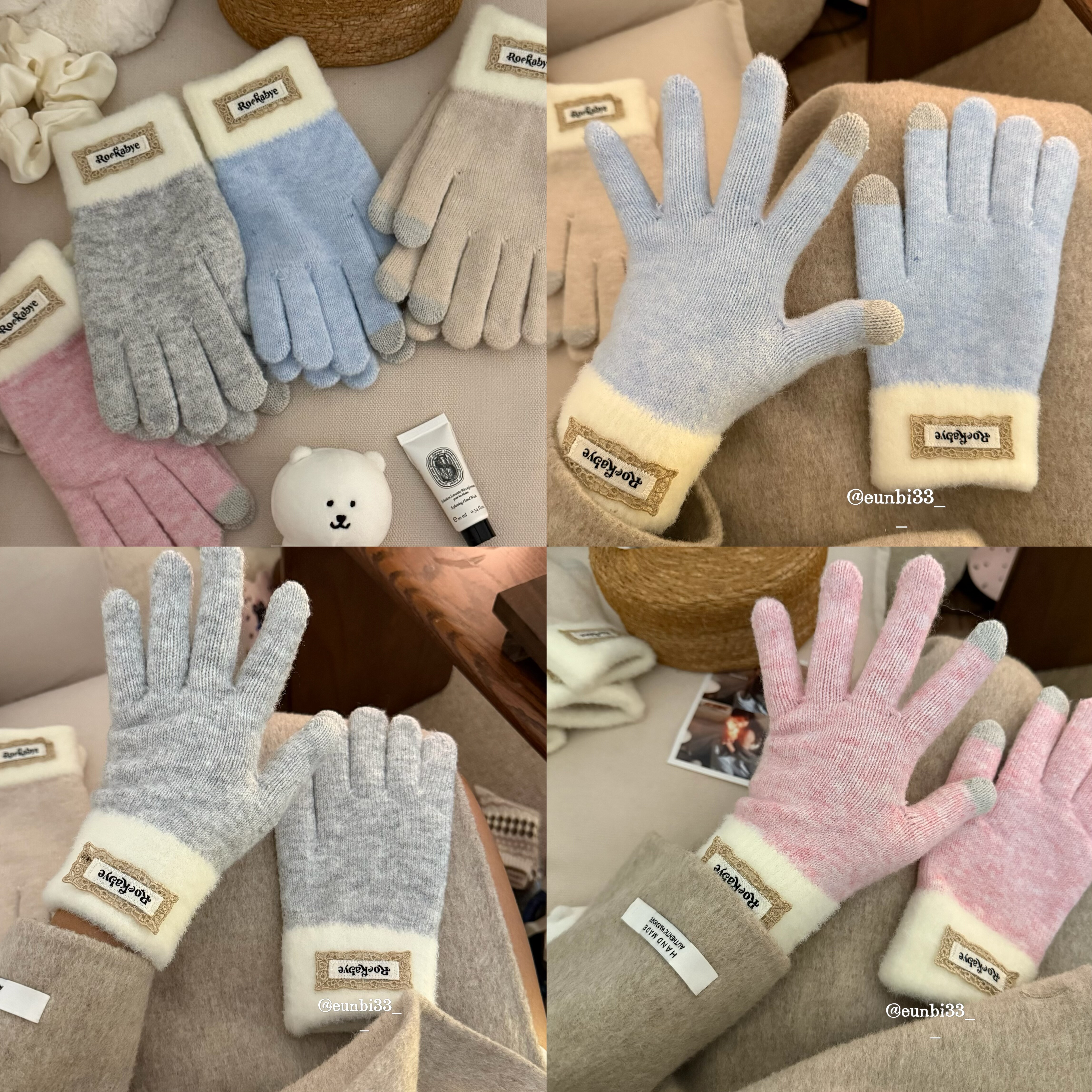 挖到宝了！韩系低饱和度奶油风分指手套保暖五指手套