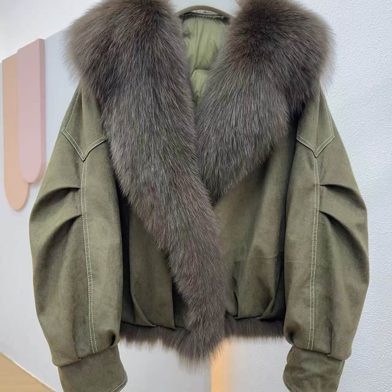 2025秋冬新款大毛领机车短款狐狸毛皮草外套女羽绒服,女装/女士精品,皮草,淘宝优惠券,粉丝福利购,淘宝优惠卷