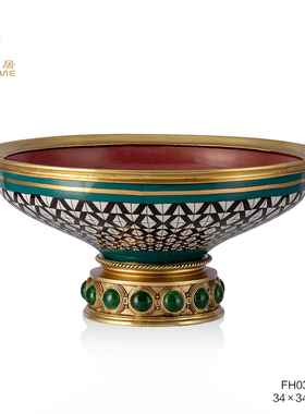 凤凰美居新品欧式艺术彩绘铜配瓷客厅茶几大果斗角几大花瓶落地