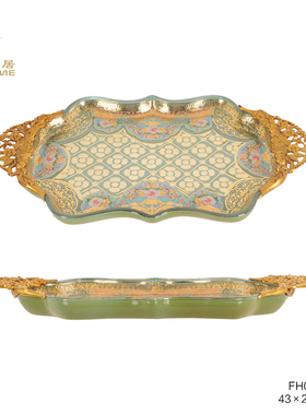 凤凰美居绿色彩玻系列欧式客厅玄关茶几托盘糖果罐餐桌花瓶果斗