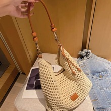 2025新款周末托特包手工编织女包大容量夏天编制草编单肩包斜挎包