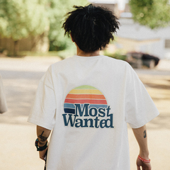 MostwantedLab潮牌四周年彩虹印花宽松落肩情侣短袖纯棉TEE恤MWTD