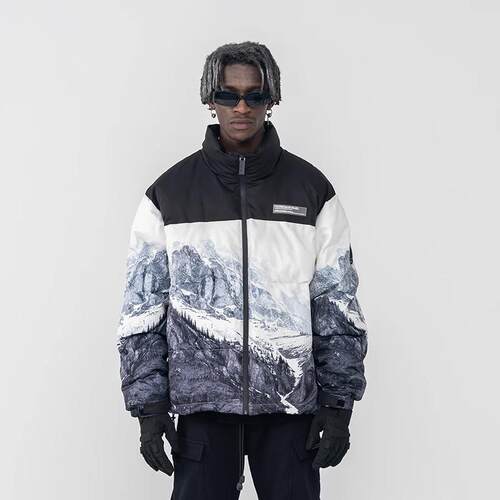 harshandcruel刺绣羽绒棉服