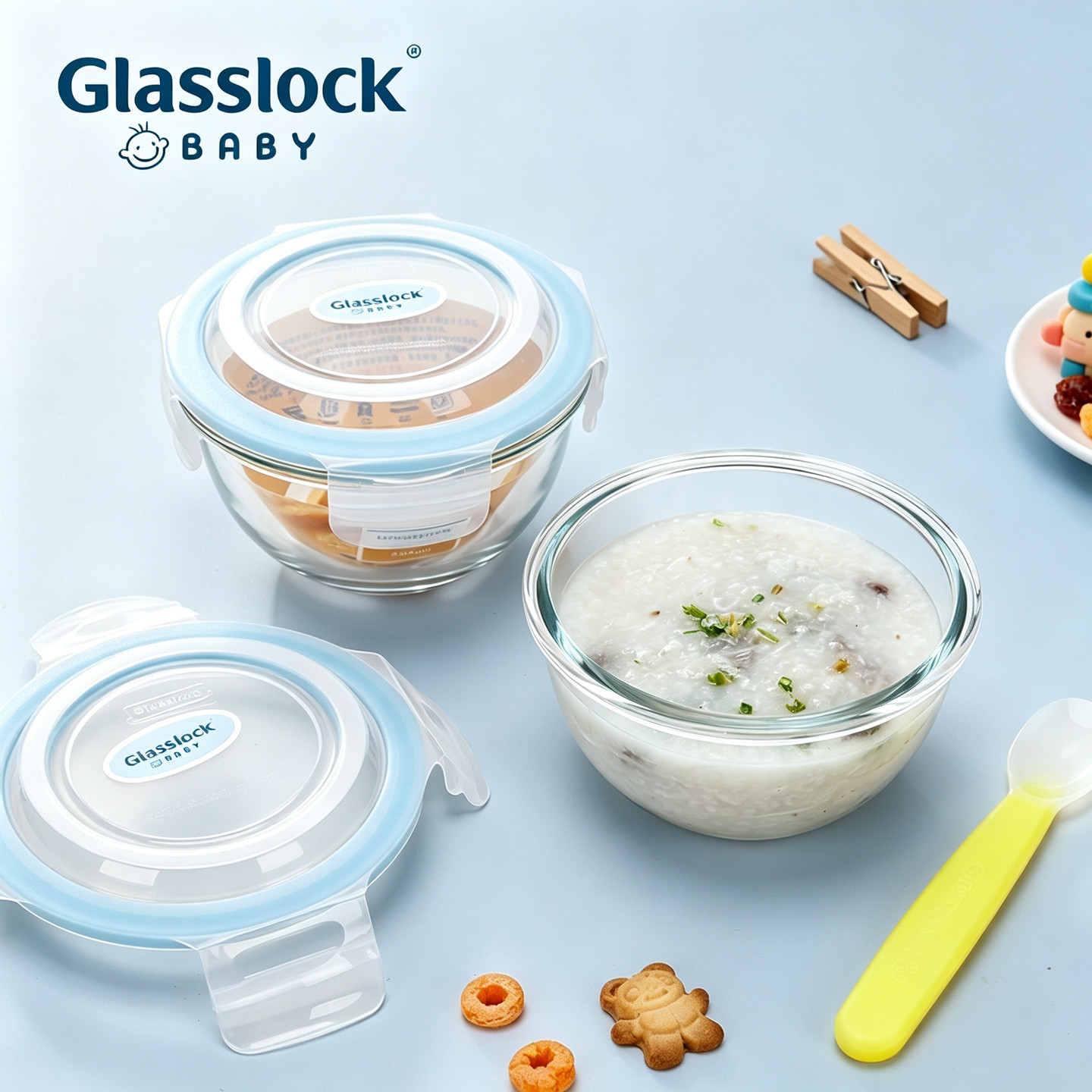 GLASSLOCK玻璃带盖辅食碗保鲜盒图片